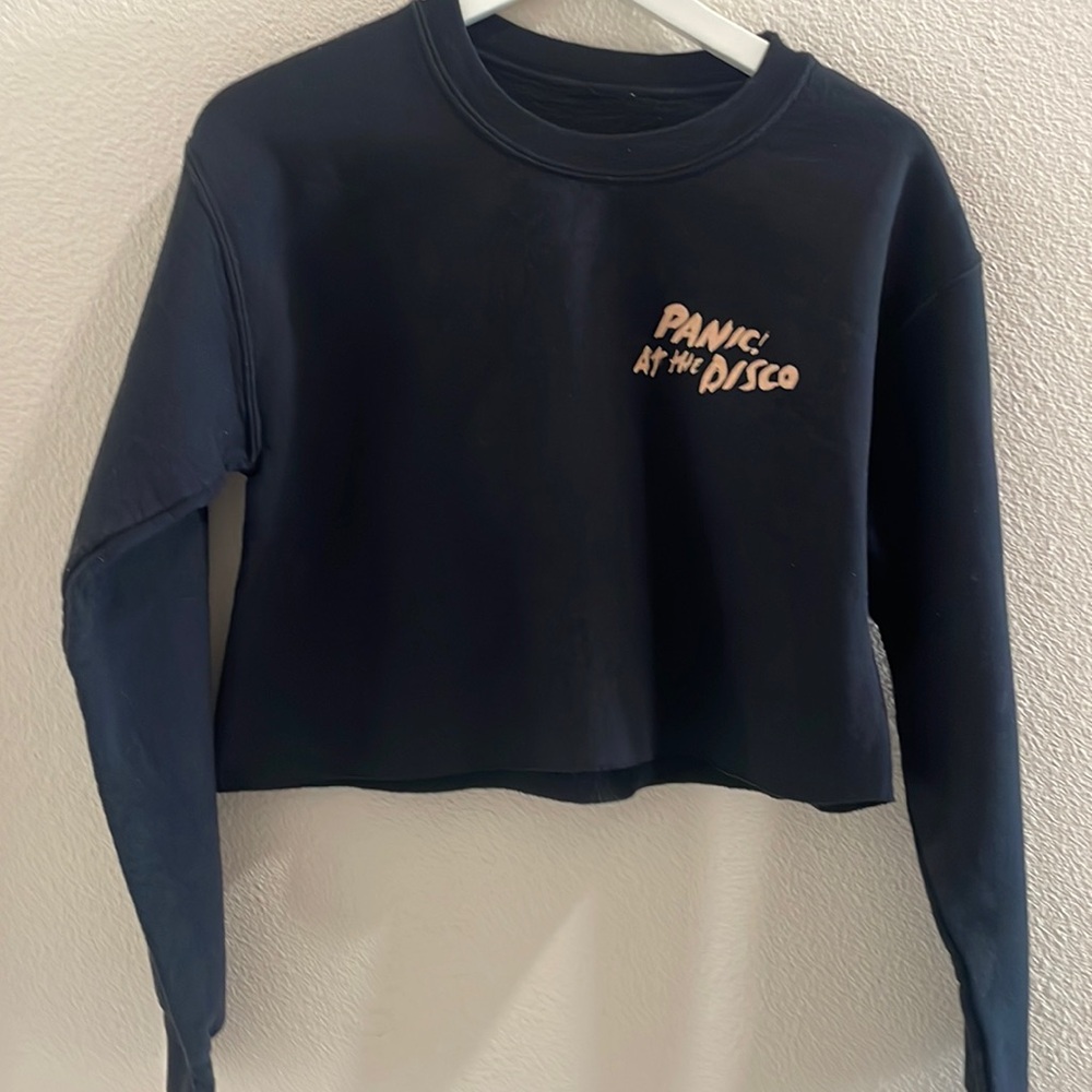 Women’s black cropped panic at the disco sweatshirt